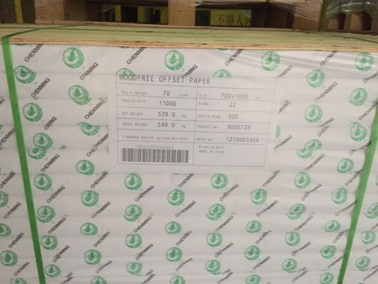 Anti-Curl Chenming unbeschichtet Holzfreies weißes Papier Glatte Schrift 100% Jungfruchtzellstoff